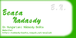 beata nadasdy business card