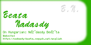 beata nadasdy business card